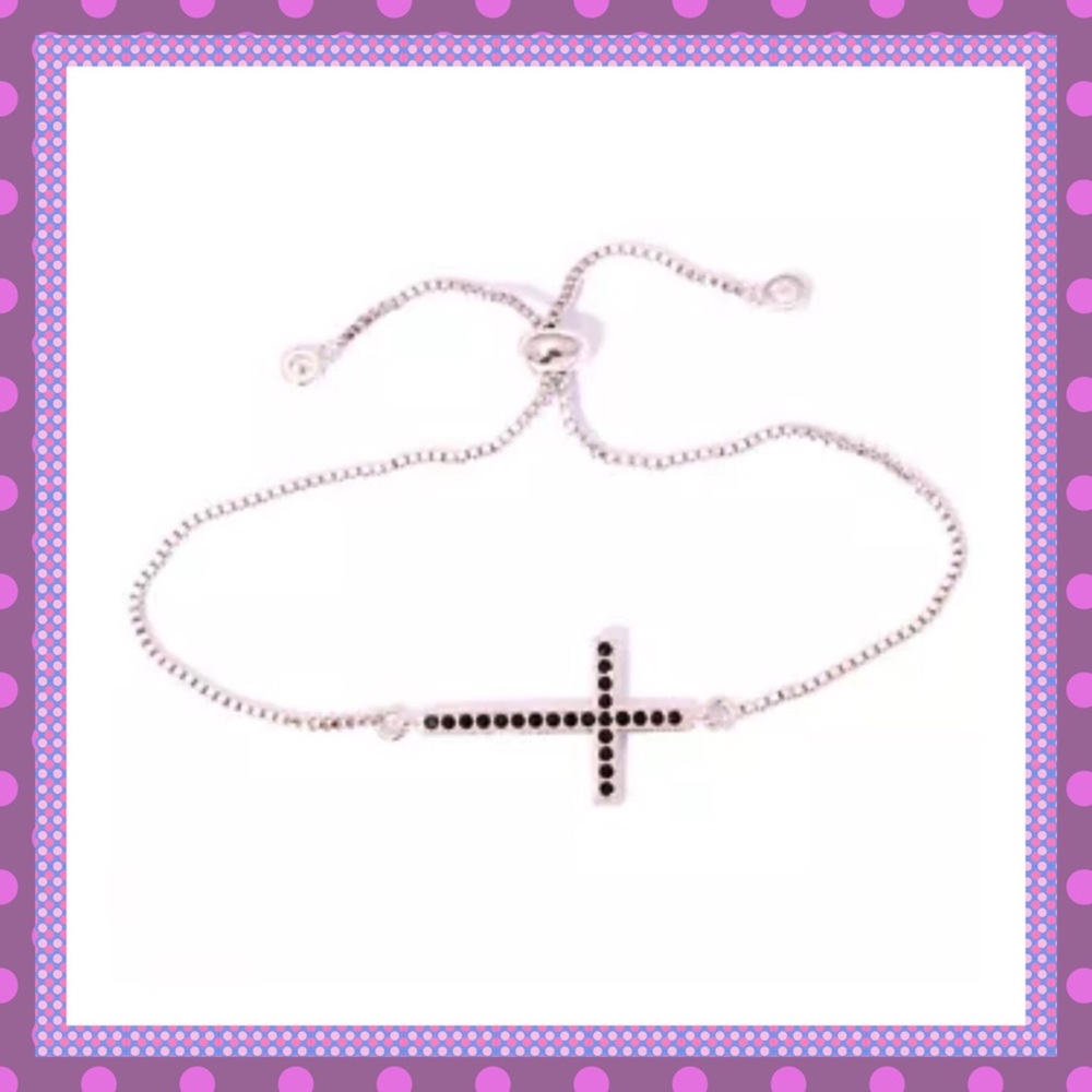 💝Black Onyx Cross Adjustable Bracelet💝