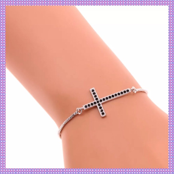 💝Black Onyx Cross Adjustable Bracelet💝 - Picture 3 of 4