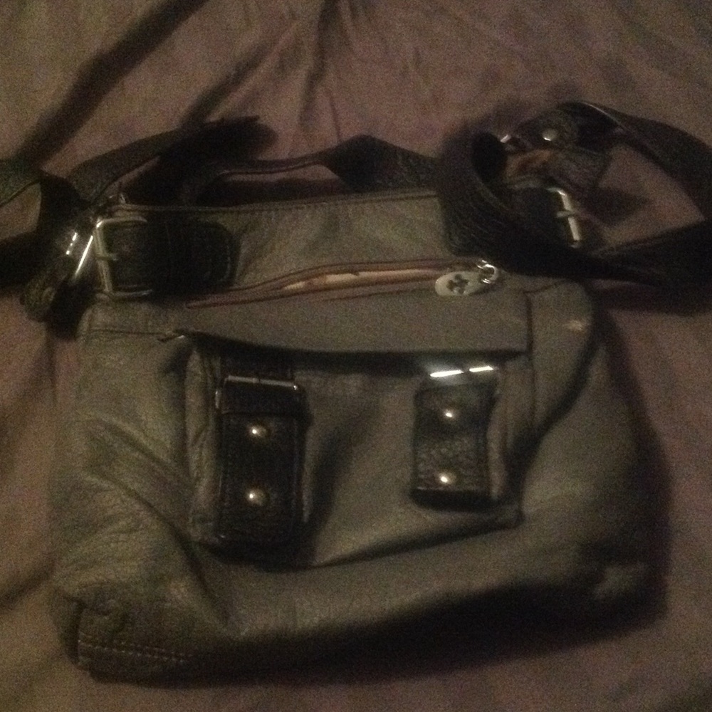 Small boutique brand purse Black and gray color