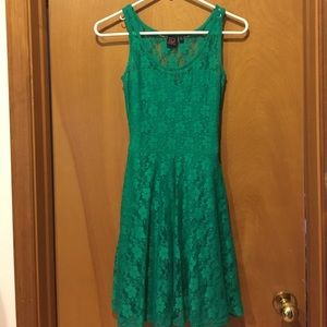 Green lace dress