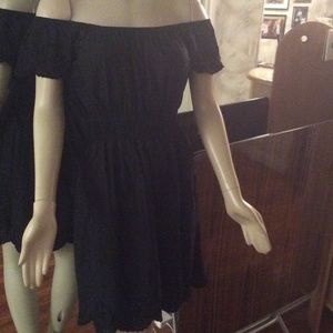 H&M black cotton Embroidered sun dress 4