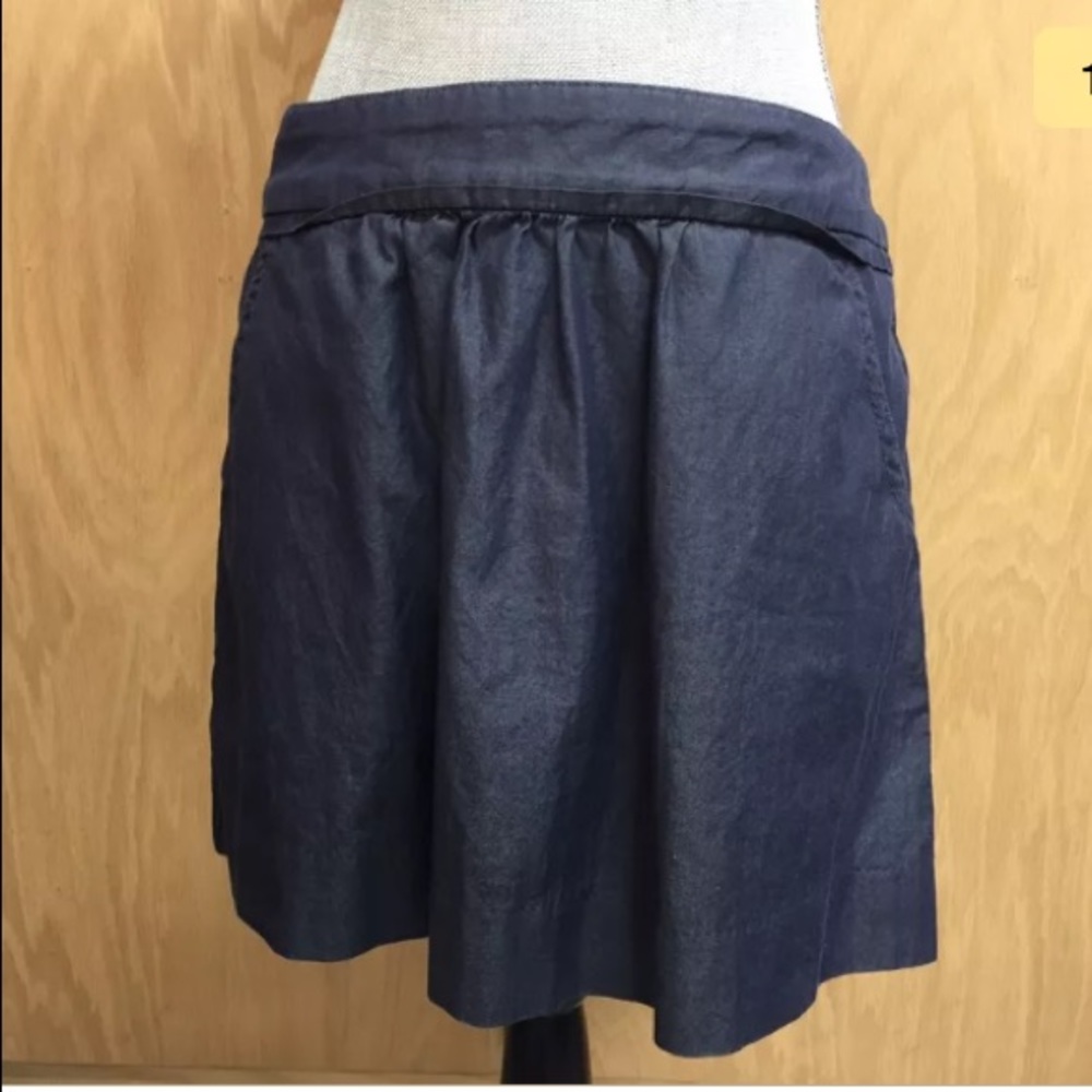 J Crew 100% Cotton Denim Lightweight Skirt Sz 6