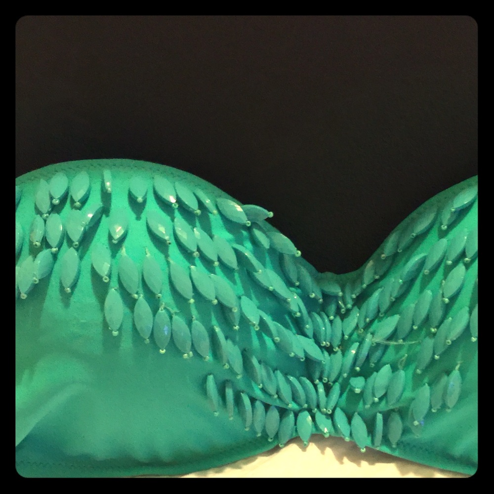 ~SUMMER SALE~ NWT teal bikini top with beads