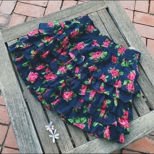 flower ruffle skirt