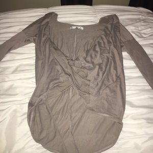 Crossed open front shirt