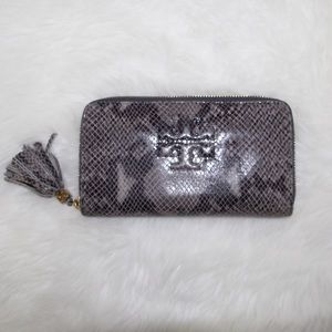 Tory Burch Snakeskin Wallet w/ Tassel