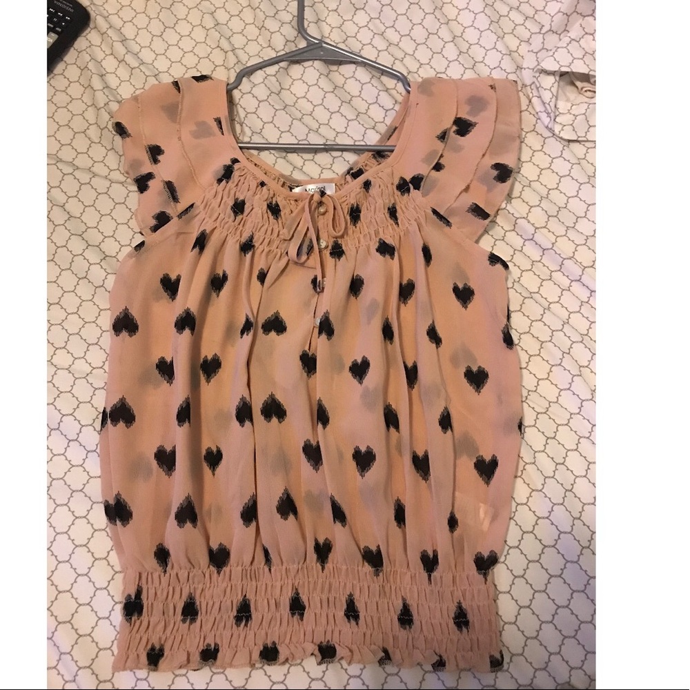 Blush heart blouse