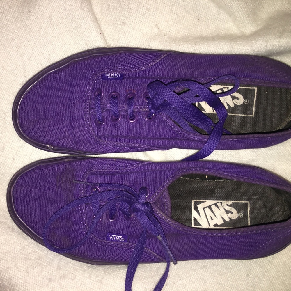 All purple ankle cut vans