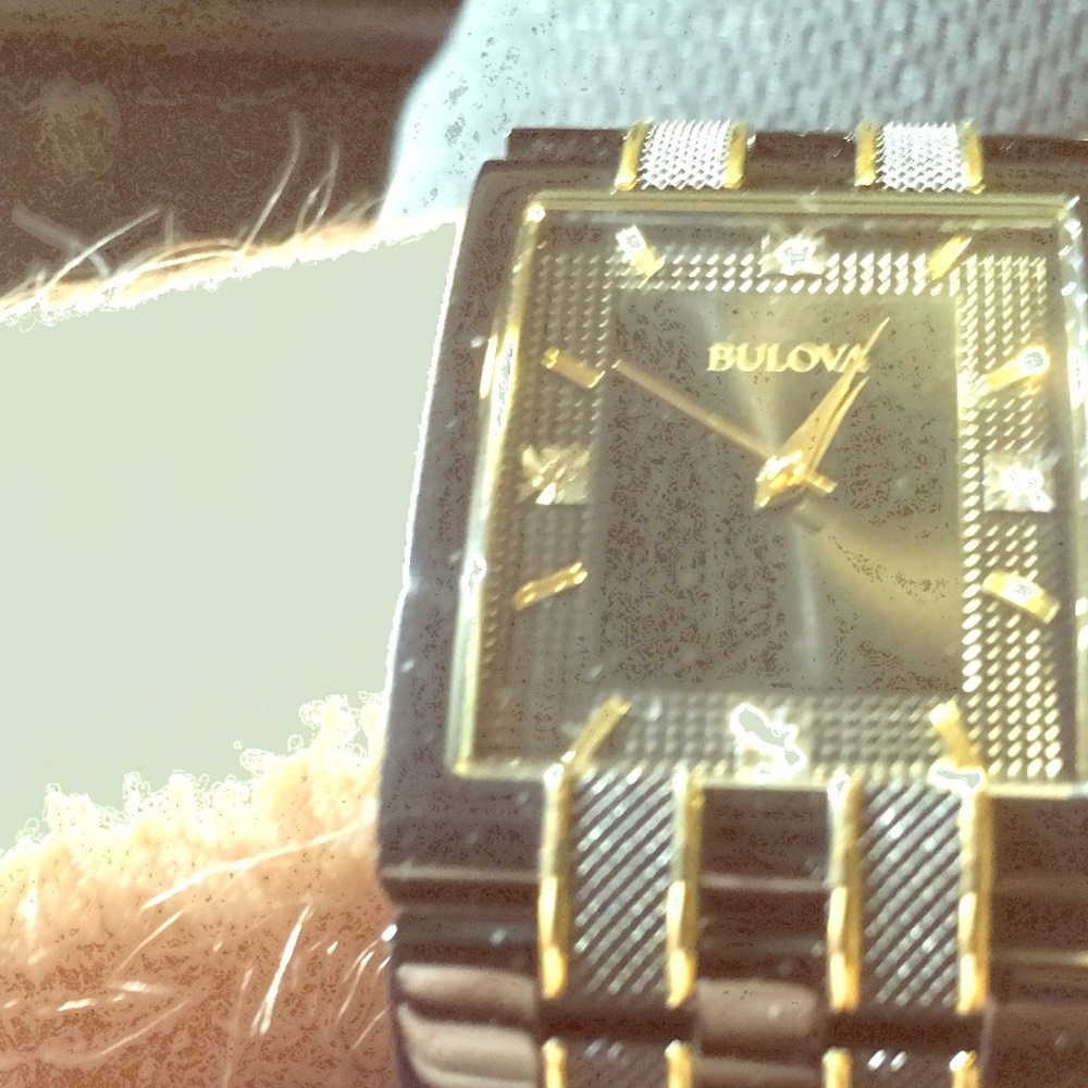 Bulova mens watch blakacent two-tone w .50 dimonds