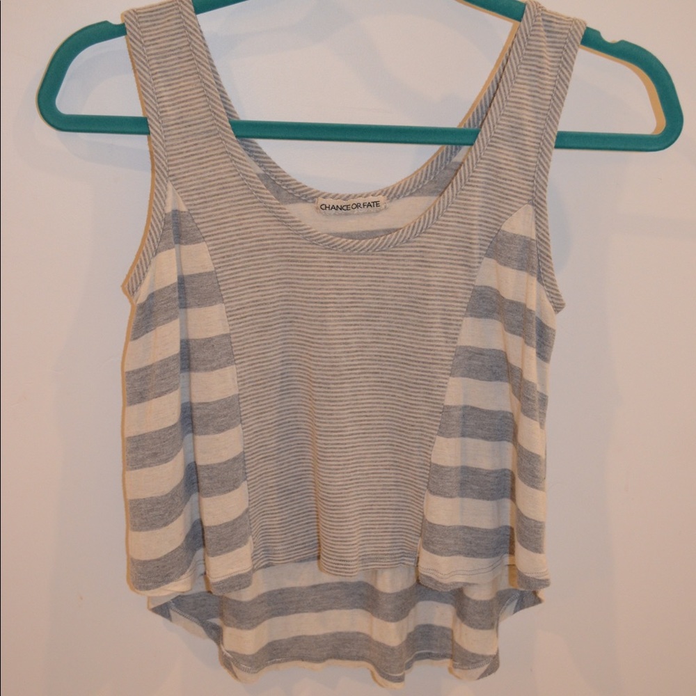 Chance or Fate Grey Striped Crop
