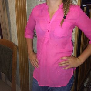 Transparent pink blouse