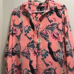 Banana republic Pink printed blouse button up