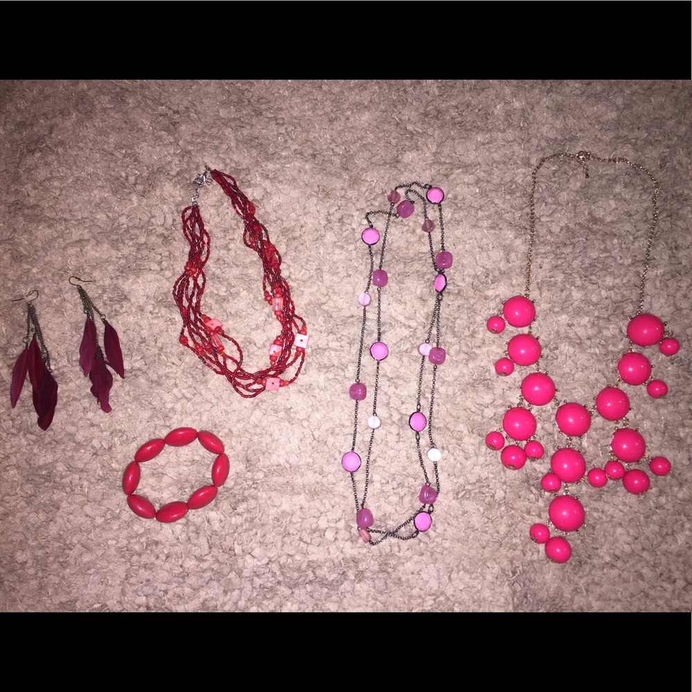 Red & Pink jewelry lot