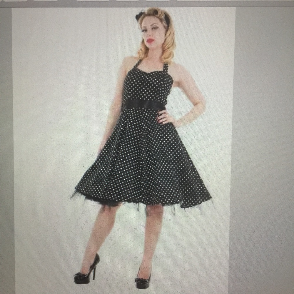 NWT H&R 50s pinup rockabilly polkadot dress size18