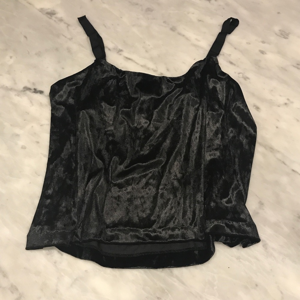 NWOT Velvet Crop Top Ribbon Straps - Paper Crown