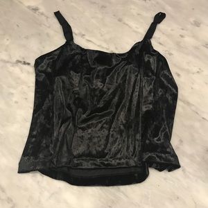 NWOT Velvet Crop Top Ribbon Straps - Paper Crown