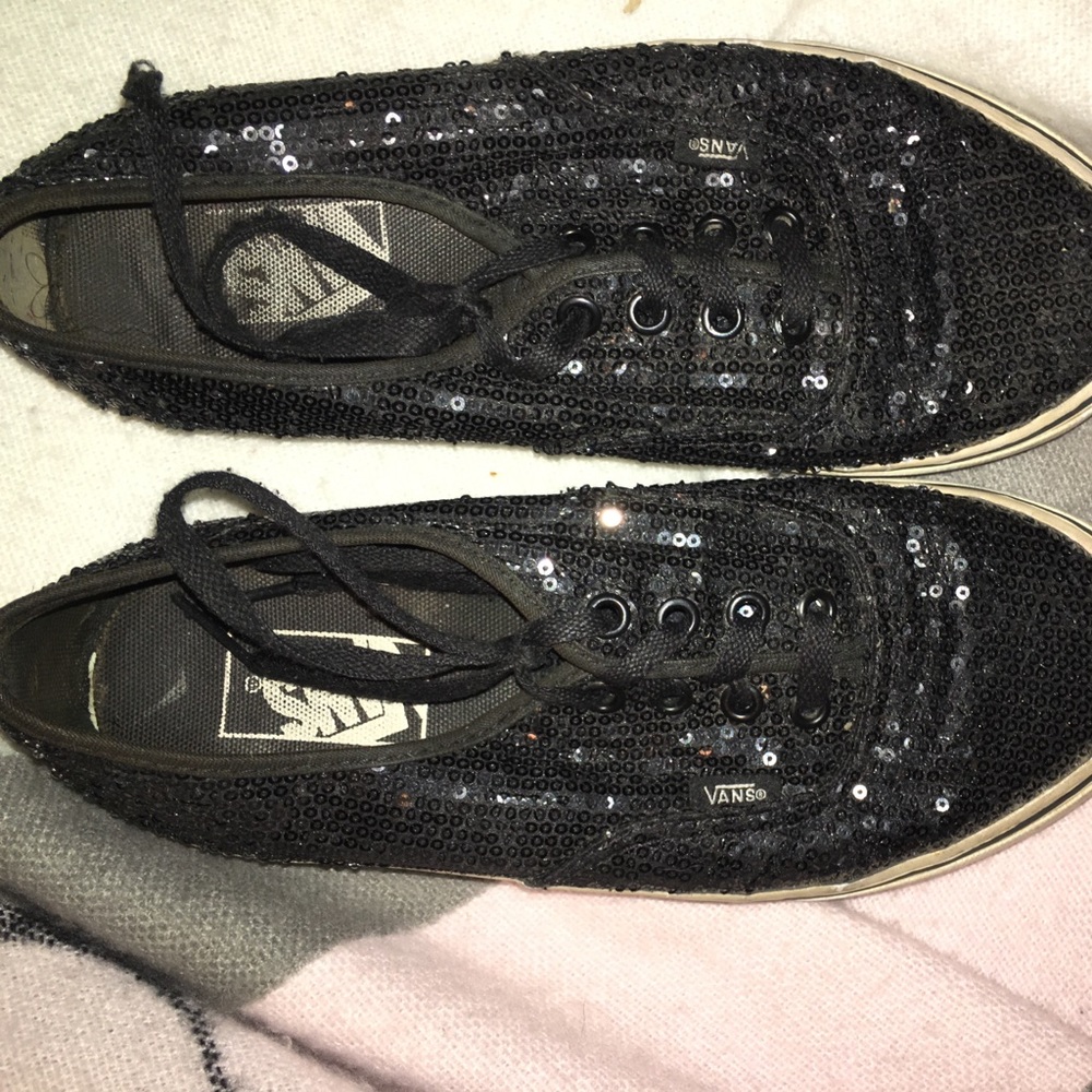 Black sequined sparkly vans