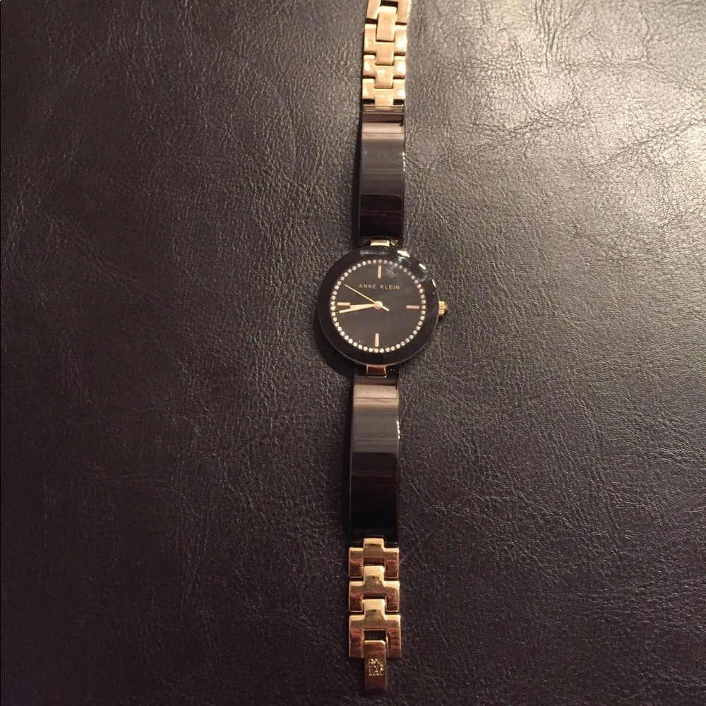 Anne klein brown and gold watch