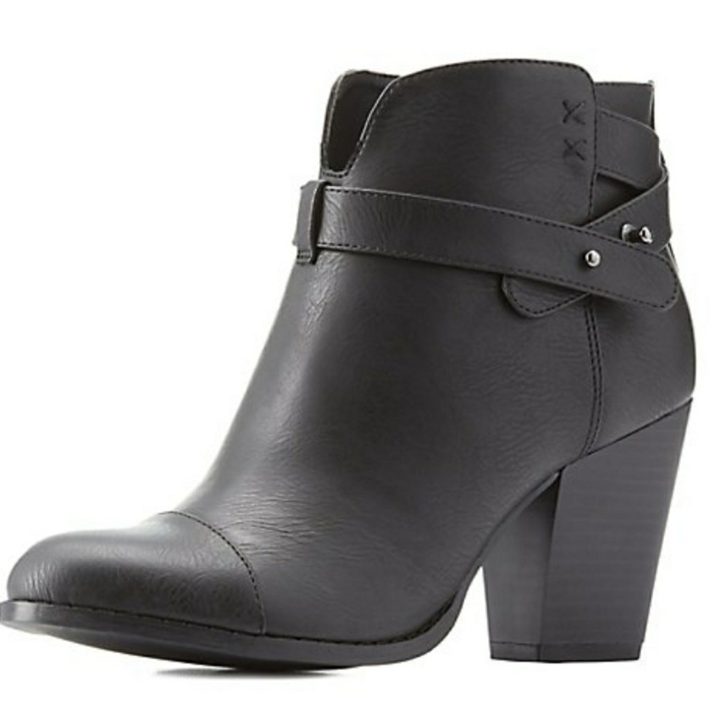 Wrapped chunky heel booties