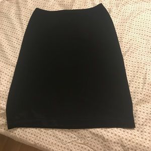 Black velvet pencil skirt