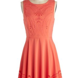 Modcloth dress "Invitation Designer" in Coral