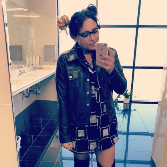 Vintage Jou Jou Skins Faux leather black  jacket - Picture 1 of 6