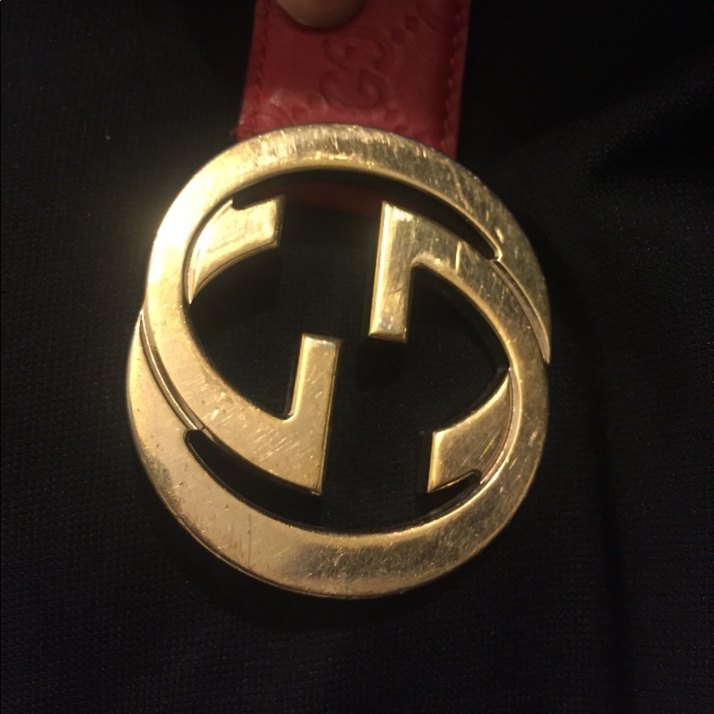 Double G Gold Buckel Red Gucci Belt