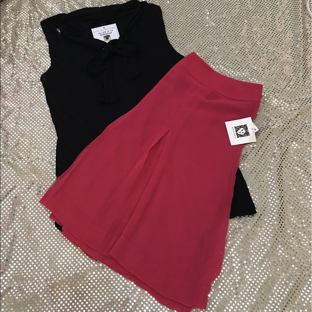 NWT Valentines Date Pleated Chiffon Skirt - Picture 3 of 6