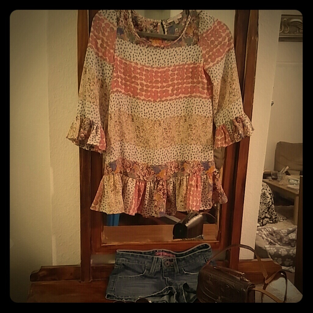 Bono Hippy Peasant Top