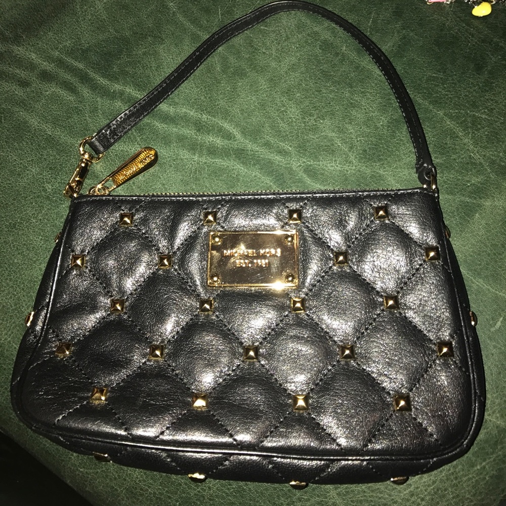 Michael Kors black mini bag with gold studs