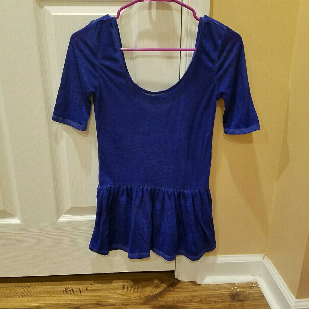 Aeropostale peplum top semi sheer barely
