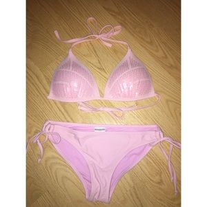 Pink bathing suit with sequins