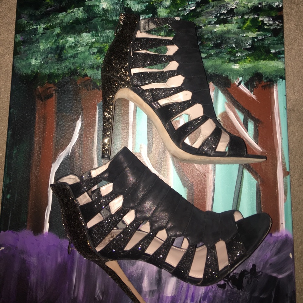 Black Gold Glitter Vince Cameron Bootie