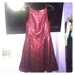 Red sequin dress