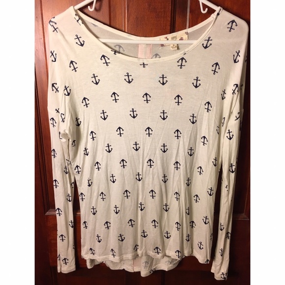 Hippie Rose Tops - Anchor Pattern Long Sleeve Shirt ⚓️