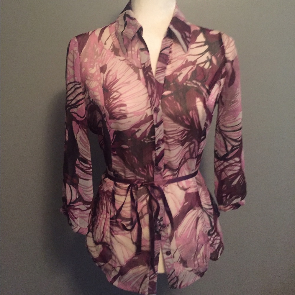 Pink button up shirt