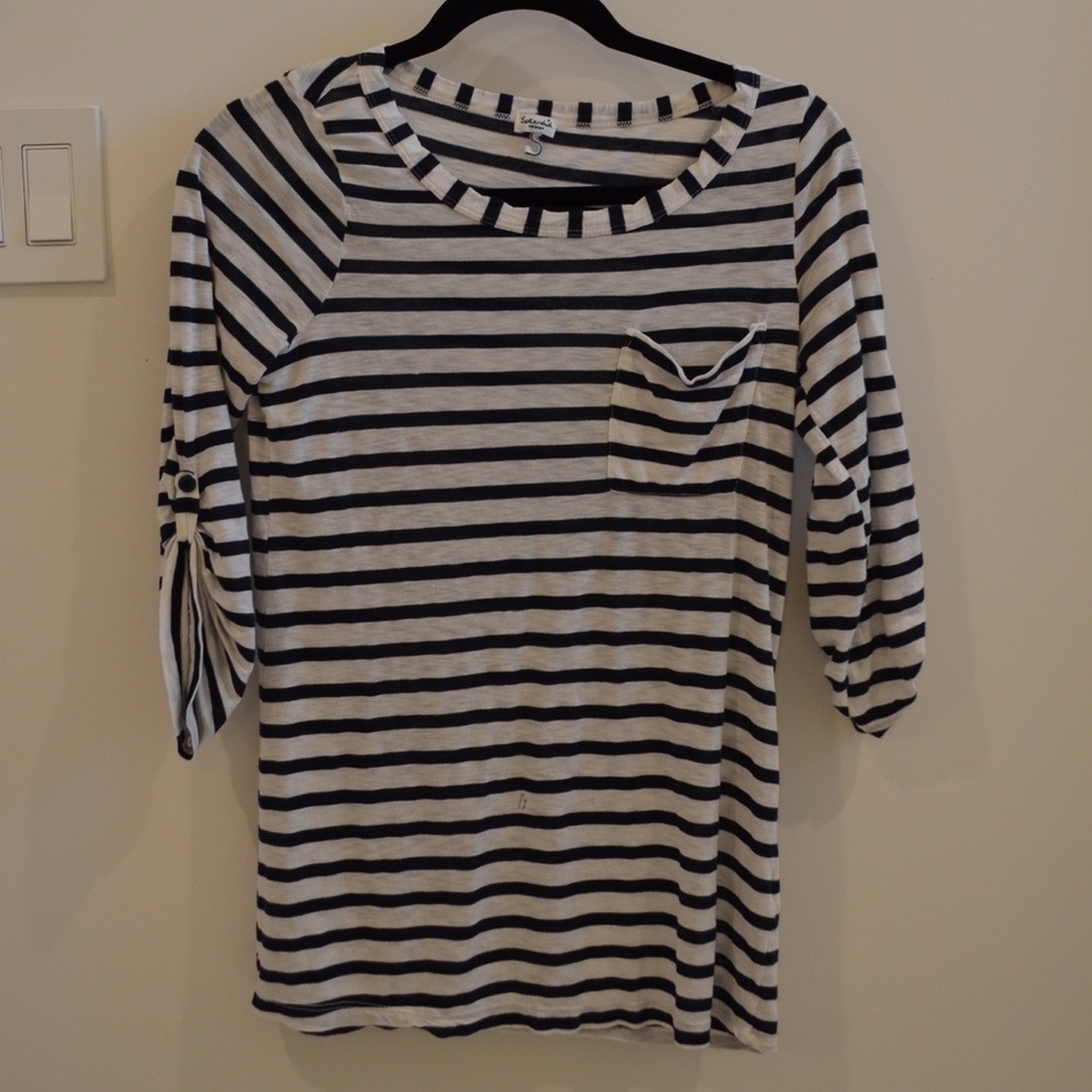 Splendid Venice Striped Pocket Tee