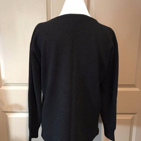 J.crew Merino Leather Pocket Wool Tunic Black Sz S - Picture 4 of 8