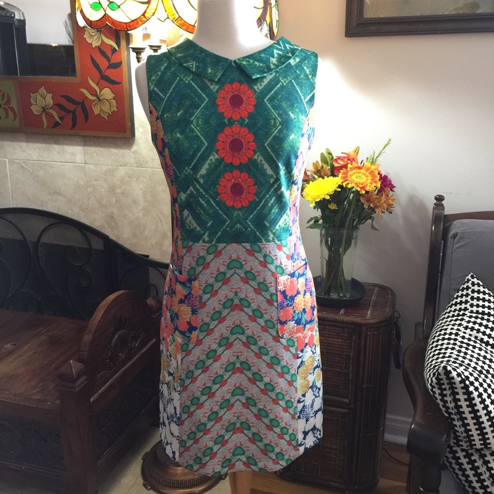 Mixed floral sheath dress