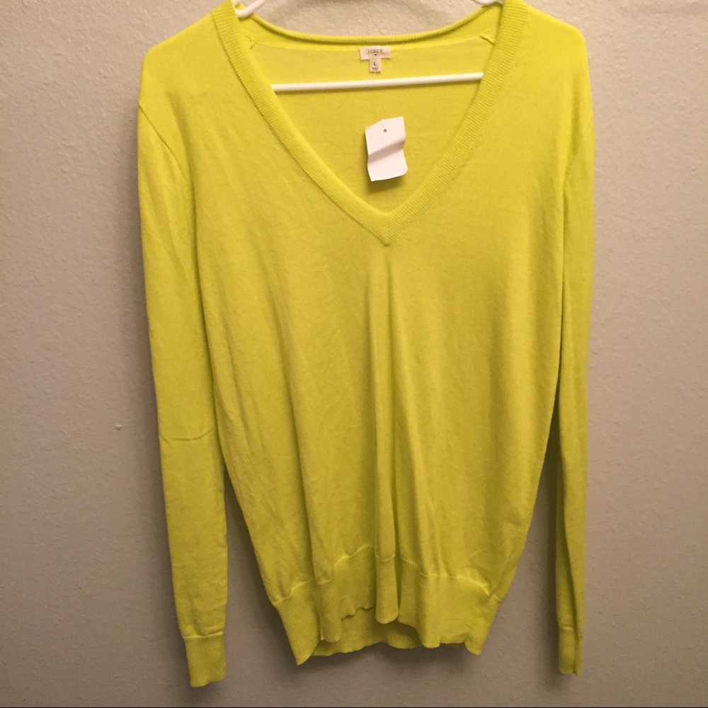 Chartreuse J. Crew sweater