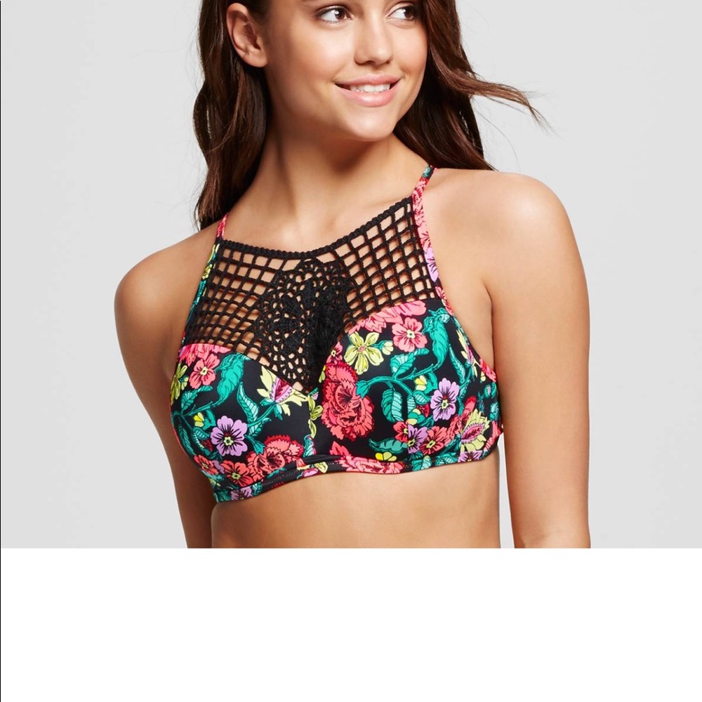 Knitted Floral Bikini Set