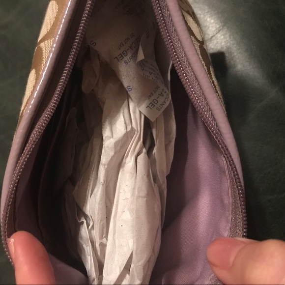 Coach Signature Stripe Top Handle lavender/khaki - Picture 4 of 4