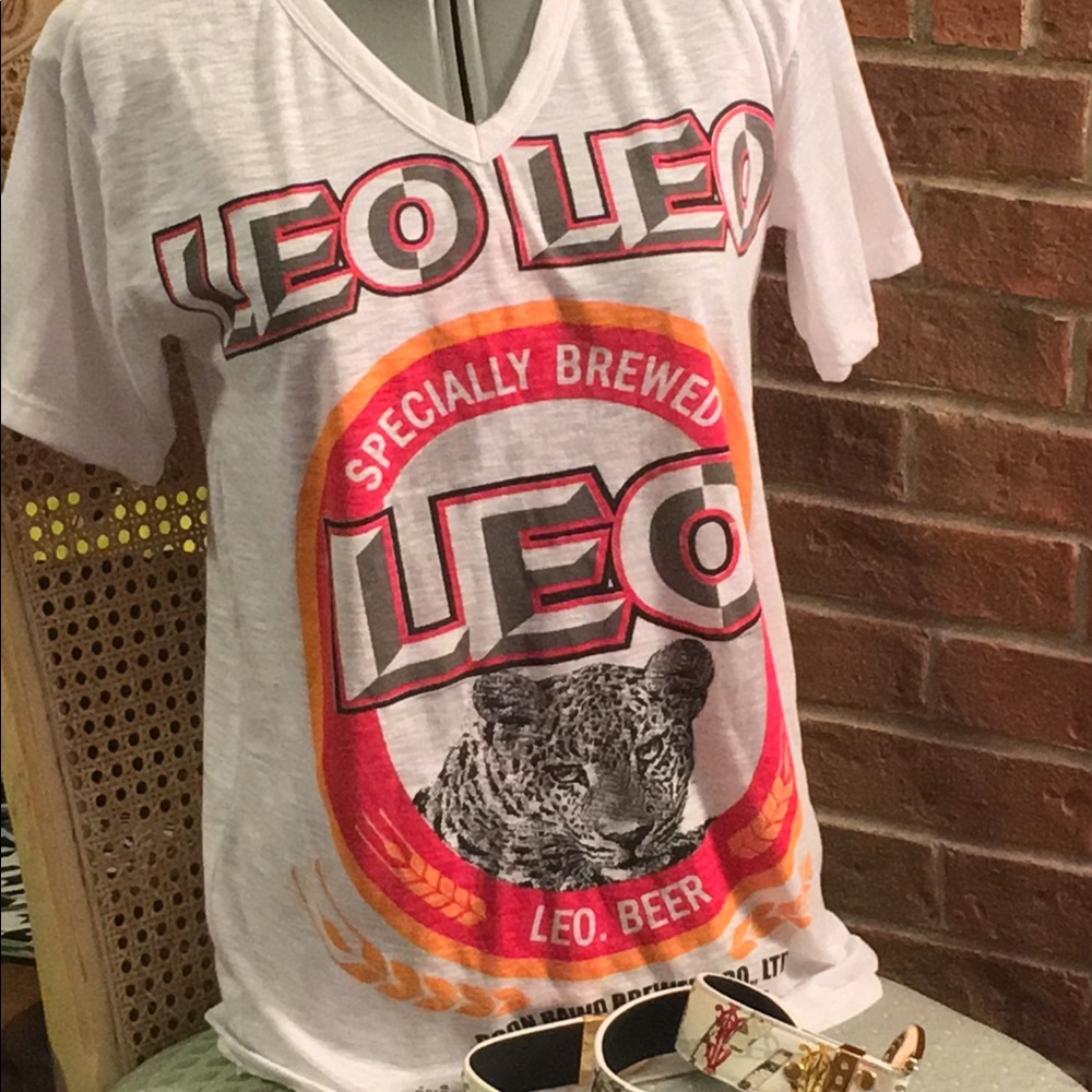 Leo Beer T-Shirt from Thailand. One Size. NWOT