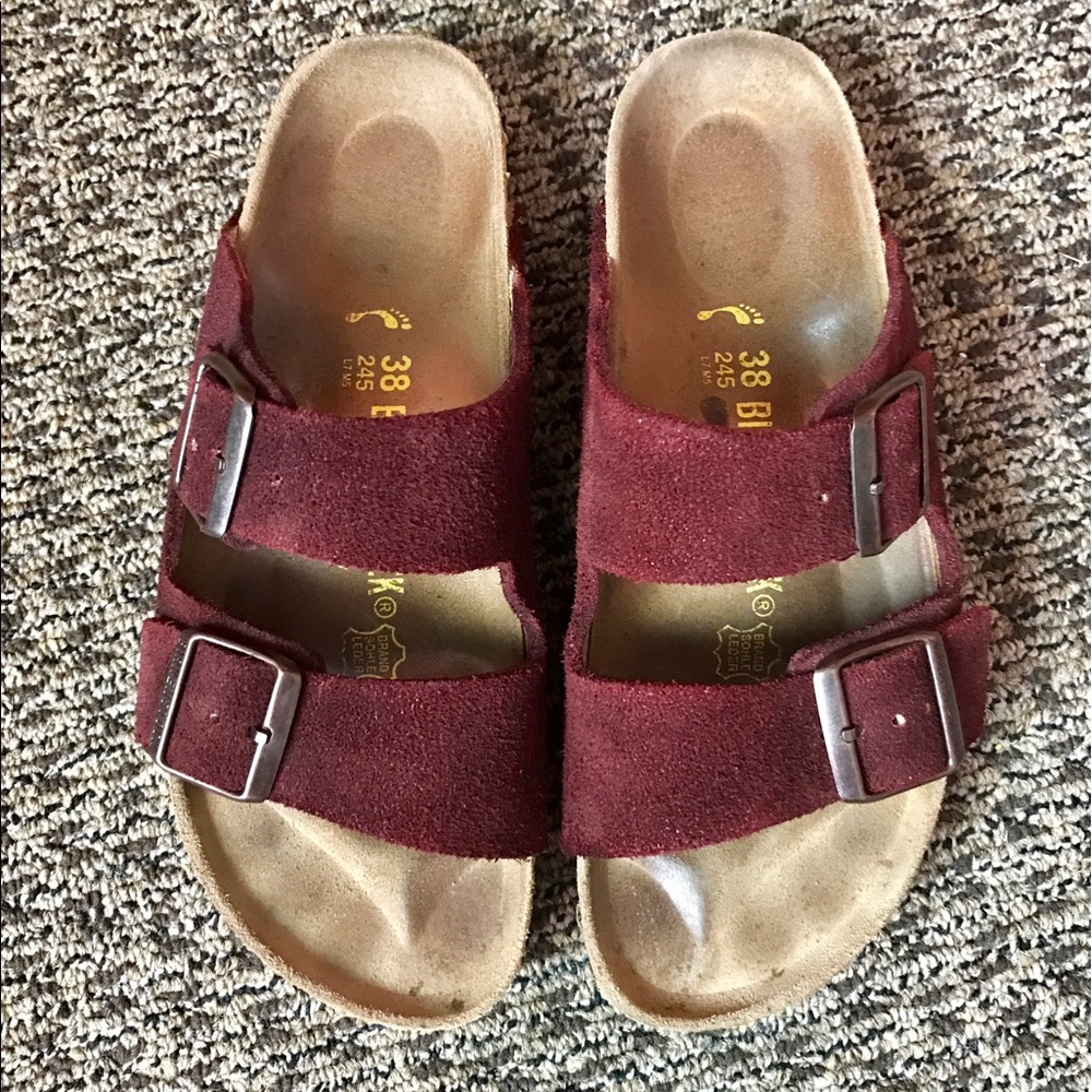 Maroon Arizona Birkenstocks