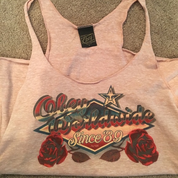 Obey Pink Tank NWOT - Picture 2 of 2