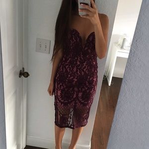 CHARLOTTE RUSSE MAROON/PINK DRESS
