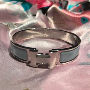 Hermes light blue clic clac bracelet