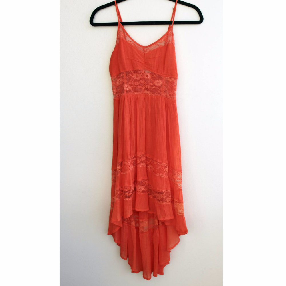 Lush Lace Coral High Low Dress