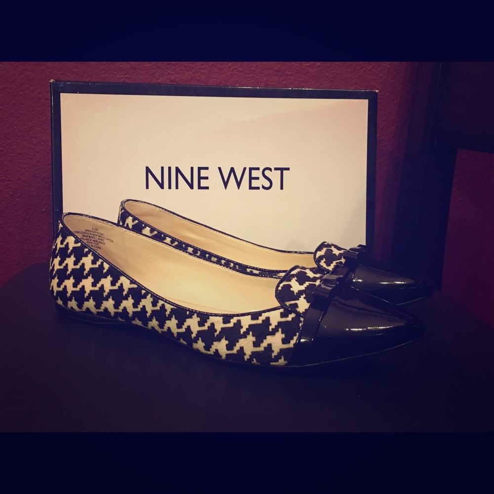 Nine West real cow fur flats sz 9.5