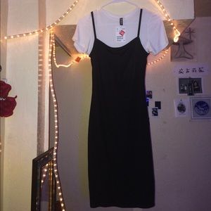 H&M Black and white T-shirt dress